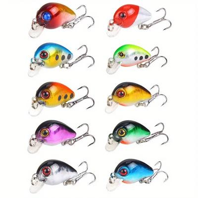 10pcs Minnow Fishing Lures,  Crankbait Hard Bait, Artificial Wobbler Bass Bait, Fishing Accessories