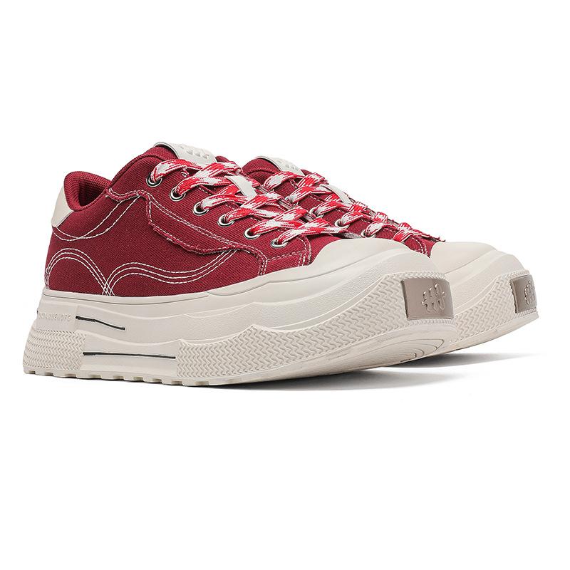 58151 Ensemble Platform Canvas Shoes for Men and Women Couples with a Height of 5 Cm, Summer Casual Board Shoes, Niche Guochao Shoes