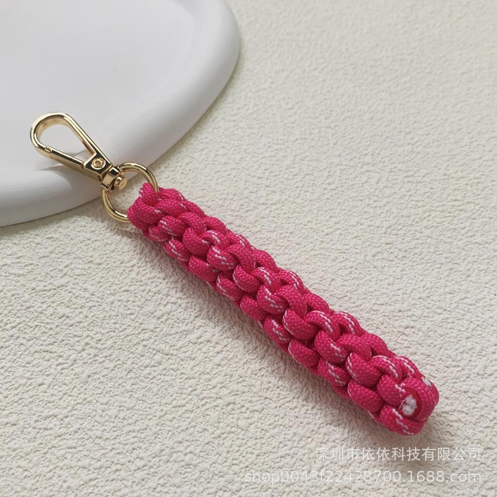 Miu family bag hanging cross-border explosive pure hand-woven pendant colorful fashionable unique shape braided rope car keychain