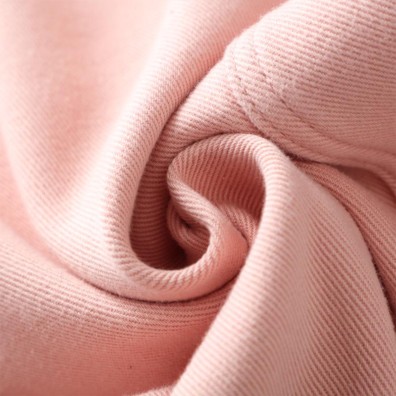 Women's Pink Fleece-Lined Wide-Leg Jeans - 2024 Autumn/Winter Collection