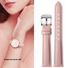 Quick Release Soft Cowhide Watchband for Casio Citizen Fossil Plain Watch Strap DW 12mm 14mm 16mm 18mm 20mm Ladies Bracelet pink