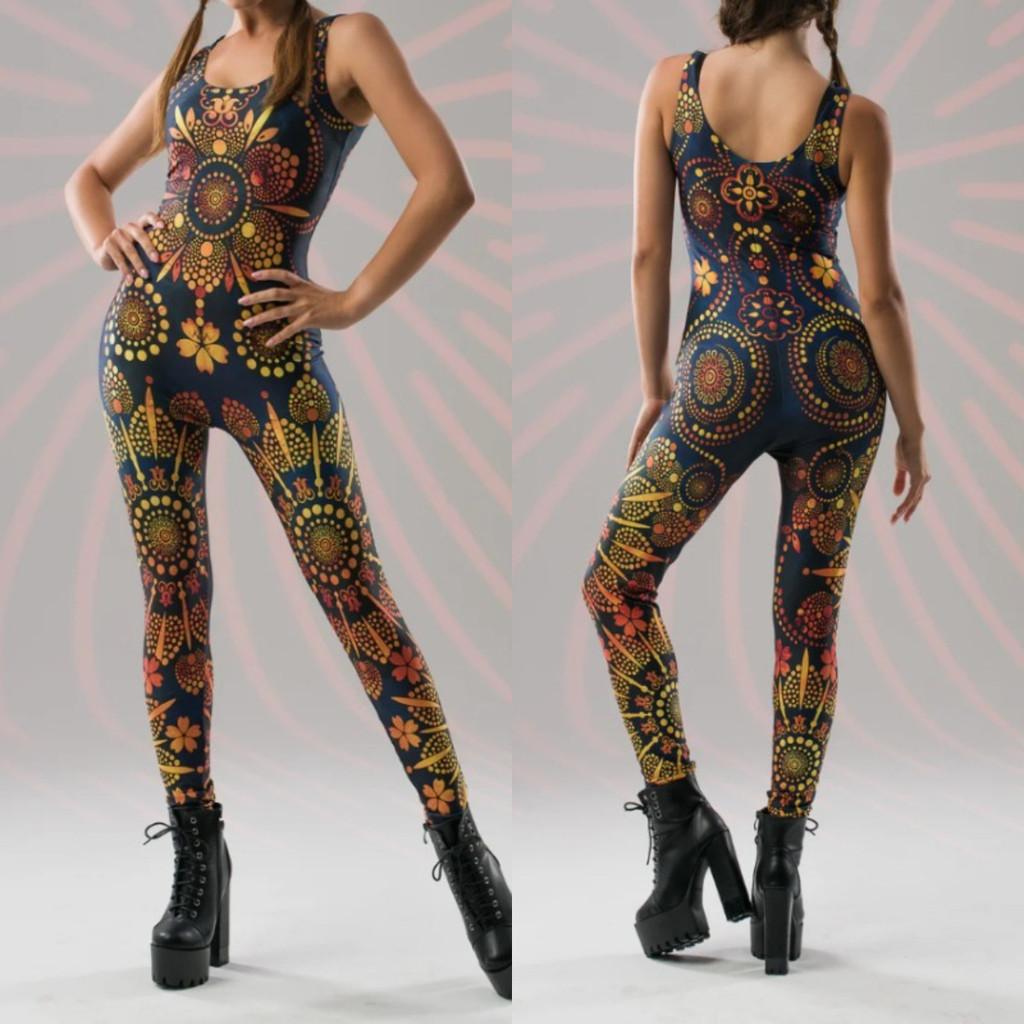 Женский безрукавный комбинезон с 3D цифровой печатью цветов, карнавальный, для Хэллоуина, ролевых игр, костюм для косплея для взрослых S коричневый