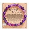8mm Pink Zebra Stone Bead Bracelet with Gift Card: Perfect Holiday Friendship & Love Gift for Men & Women