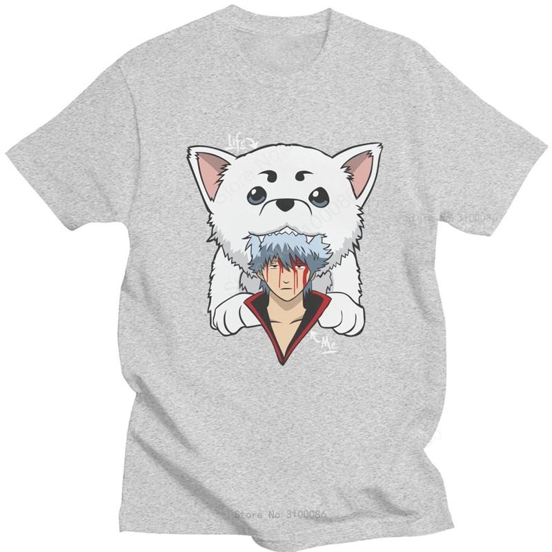 Kawaii Gintama Gintoki Sakata T Shirt for Women Short Sleeve Sadaharu T-shirt Graphic T-shirt Cotton Anime Manga Tee Tops Merch