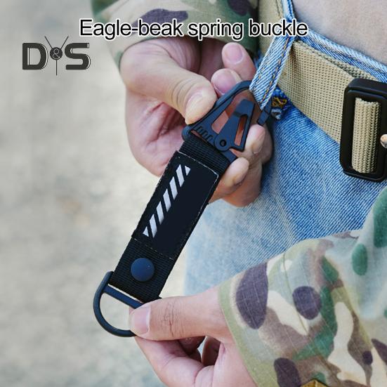 Fibbia a Nastro Multifunzione da Esterno Portatile per Impieghi Gravosi Regolabile Nastro di Fissaggio Campeggio Escursionismo Zaino Vita Appesa Fibbia a Molla