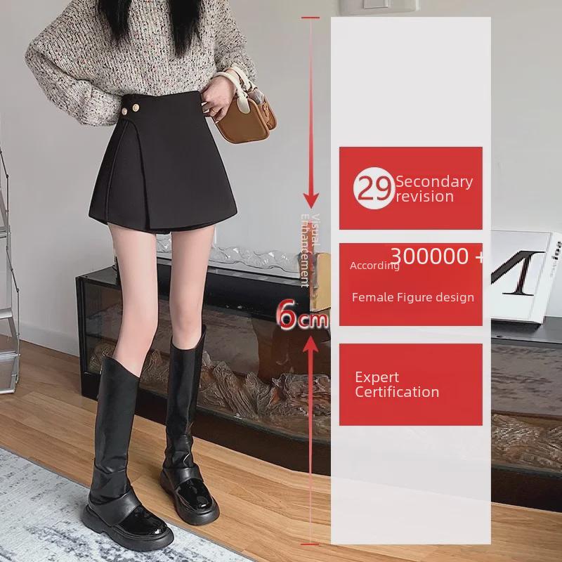 Women's Black High-Waist A-Line Skirt: 2024 Spring Collection, Slim Fit, Short Irregular Hem, Perfect for Summer.