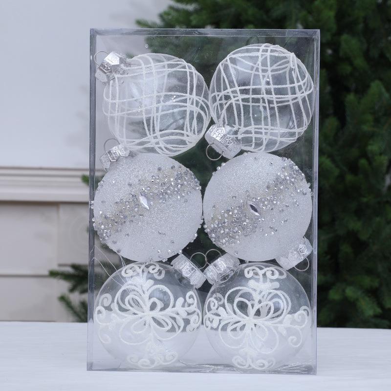 8CM Transparent Christmas Ball Set - New Style Christmas Tree Ornaments & Scene Decorations