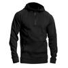 Men's Long Sleeved Stand Up Collar Casual Pullover Hooded Half Zip Patchwork Fleece Hoodie