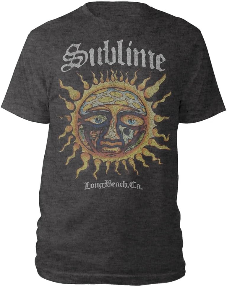 Sublime Men s Logo Stamp Sun Slim Fit T-Shirt Heather Charcoal | Officially Licensed Merchandise S разноцветный