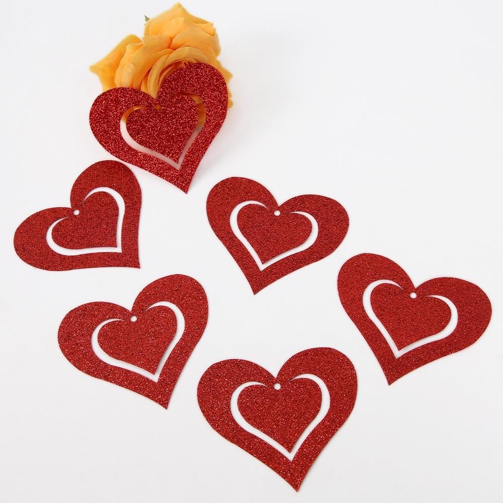 High Quality Red Heart Valentine's Day Ornaments PVC DIY Hanging Decorations Love Letter Hanging Swirls Wedding