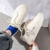 White Shoes Women's  Autumn New Rubber Soft Bottom Lace-up Women's Shoes Solid Color All-Match Casual Sneakers Mixed Batch