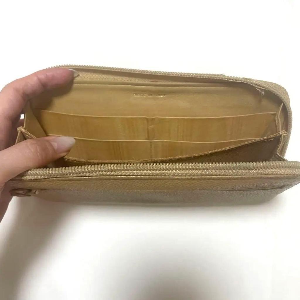 Used CHANEL Beige Long Wallet
