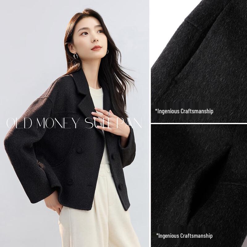 Women's 100% Wool Lapel Double-Faced Coat