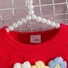 2026 Sommer Florales Baby-Kleid mit Puffärmeln & Geripptes Body-Set mit Haarreif & Schmetterlingsrock