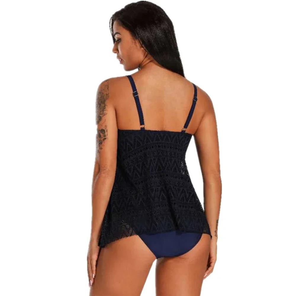 2025 New Plus Size Swimwear Women Tankini Swimsuits Sexy Large Bikini Set Maillot De Bain Mujer Hollow Out Bathing Suit XXXXL