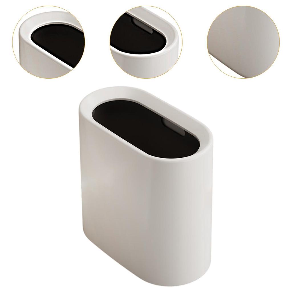 Nordic Dustbin Waste Basket Simple Rubbish Container Slim Garbage Can Bathroom