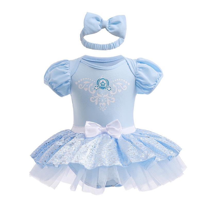 Fantasia Romper Anna Sofia Tutu Dress Headband Princess Aurora Alice Clothes Dress Halloween Party Costumes Outfit