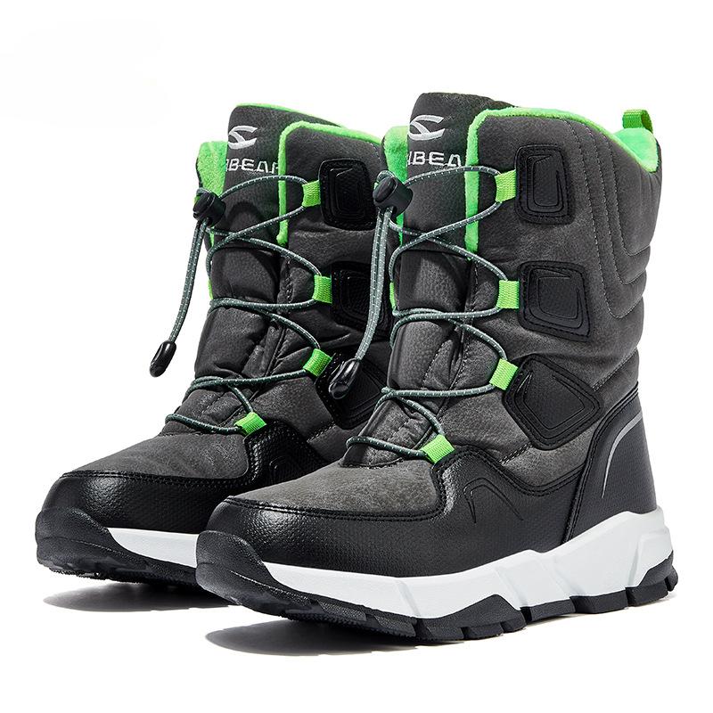 

Зимние ботинки для снега для мальчиков, флисовые, толстые, флисовые, короткие ботинки для девочек, походная теплая хлопковая обувь 26