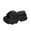 Fashion Shiny Rhinestone High Platform Slippers New Women 9CM Heels Leather Chunky Sandals Woman Summer 2025 Thick Bottom Wedges Slides