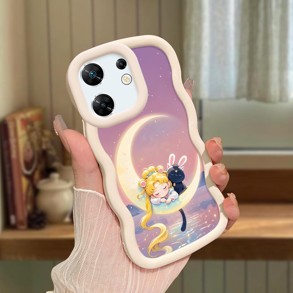 Big Wave Edge Weiches Silikonmaterial Macaron-Telefongehäuse Stoßfestes Schutzgummigehäuse für OPPO Reno Realme Infinix Tecno