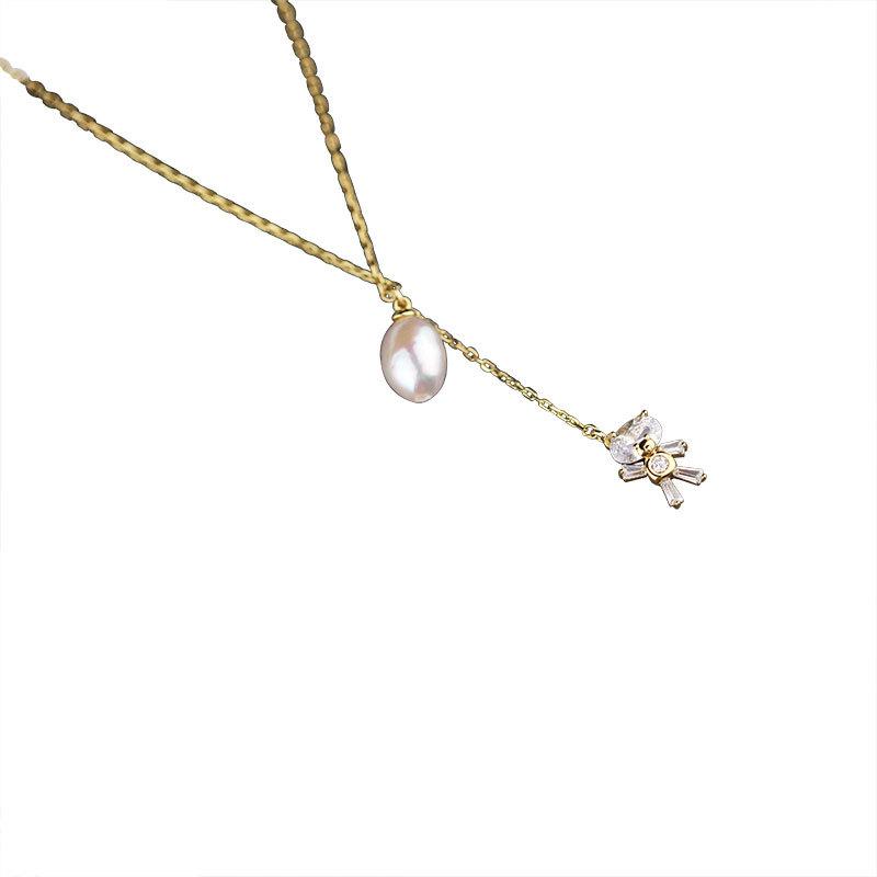 

Корейская версия ожерелья с жемчугом The Whole Body Bear Sweet Temperament, симпатичная цепочка на ключицу для женщин