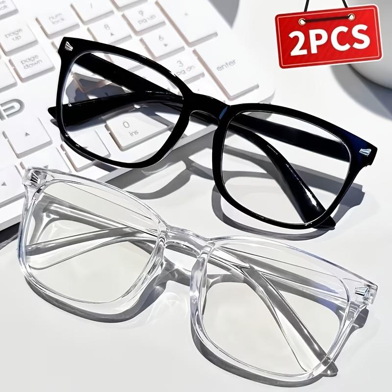 1pcs Unisex Fashion Big Frame Glasses, PC Material, Plastic Hinges, Casual Decorative Eyewear.