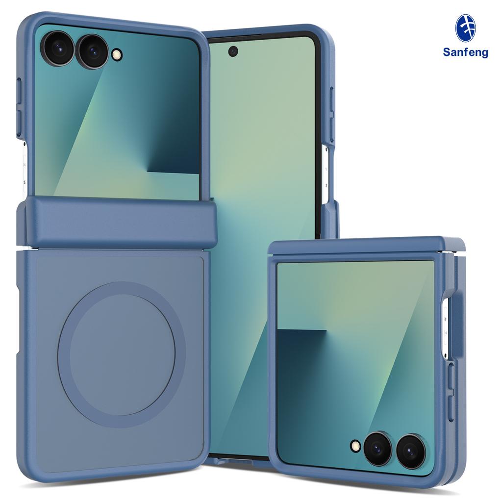 Cross-border Suitable for Samsung ZFlip8 Up and Down Folding Screen Mobile Phone Skin Feeling Zflip7 Magnetic Suction Universal Case with Rotating