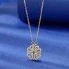 CARLIDANA Transform Luxury Four Leaf Clover Pendant Necklace  Crystal Gold Color Heart Love Jewelry for Women Gift