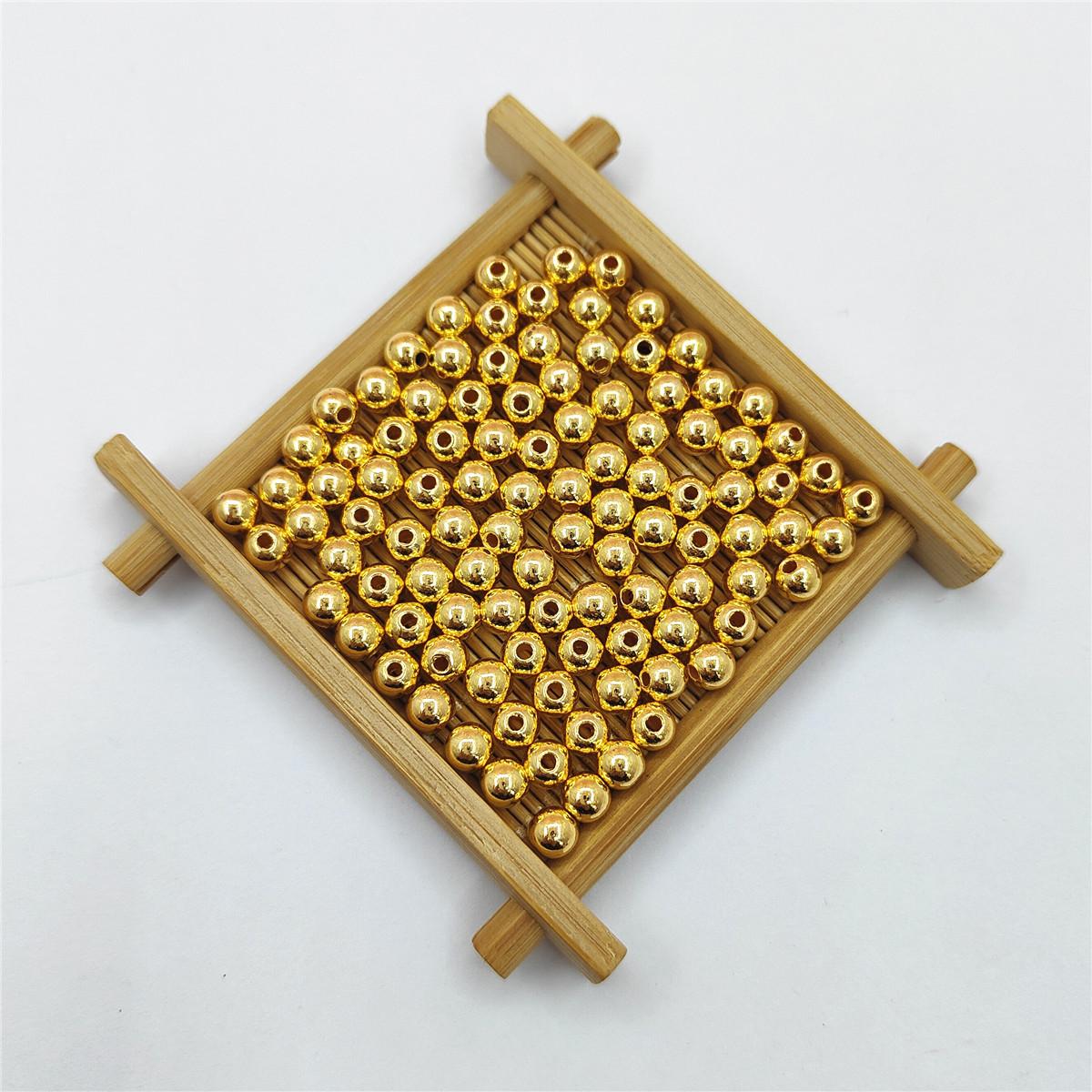 

100 шт. 6/8 мм серьги «сделай сам», ювелирные изделия для ожерелья, браслета, распорки, свободные бусины, акриловые круглые 8mm золотой