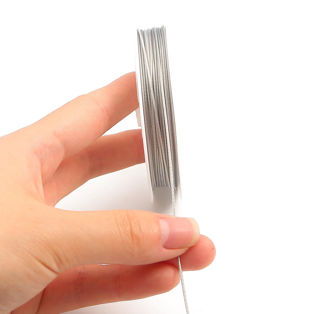 PATIKIL Fil Ferro Bigiotteria Tiger Tail da 24 Calibro, 98 Piedi/30 Metri, Filo d'Acciaio Nudo Morbido Resistente All'Ossidazione Creare Gioielli Fai-Da-Te, Tonalità Argento (0,02