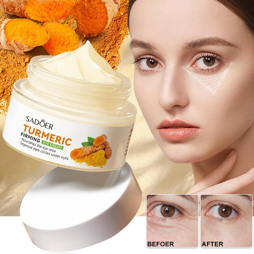 1PC Turmeric Firming Nourshing Eye Cream,Moisturizing And Hydrating, Soothing,Diminish Crow Feet,Red