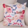 Nordicstyle Roses and Birds Cushion Cover Double Print Decor Plant Pillow Case Soft Plush Pillowcase for Sofa Home Children Room