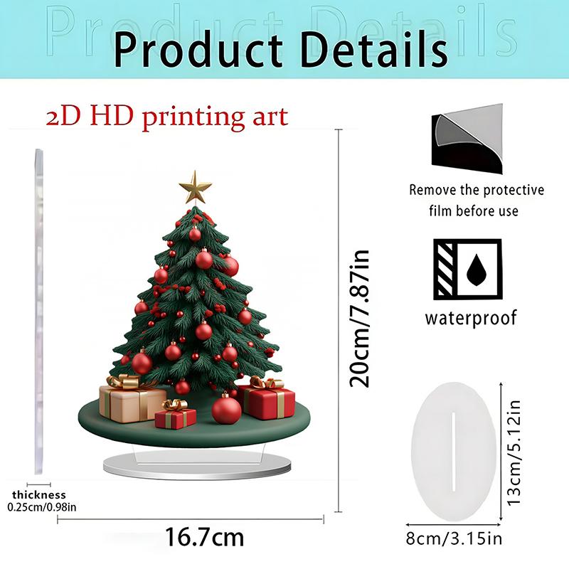 1Pc 2D Elegant Acrylic Christmas Decoration Snowhouse & Reindeer Scene Home Office Ornaments Festive Warm Party Gift Photo Props