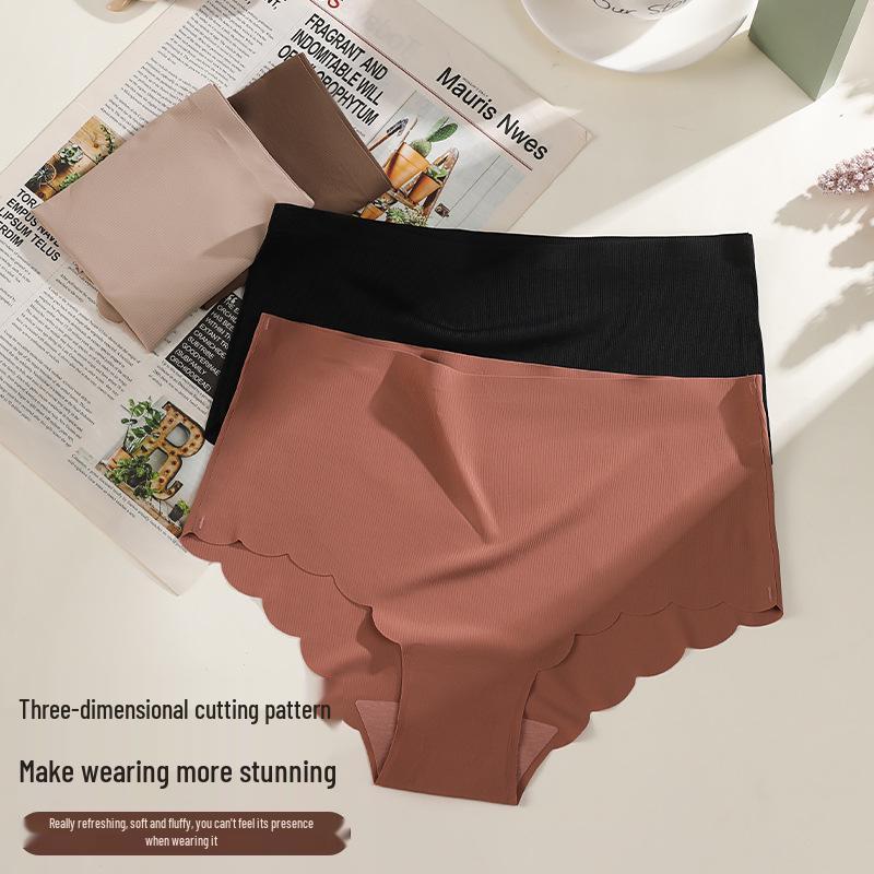Women's Seamless Plus Size Ice Silk Triangle Briefs