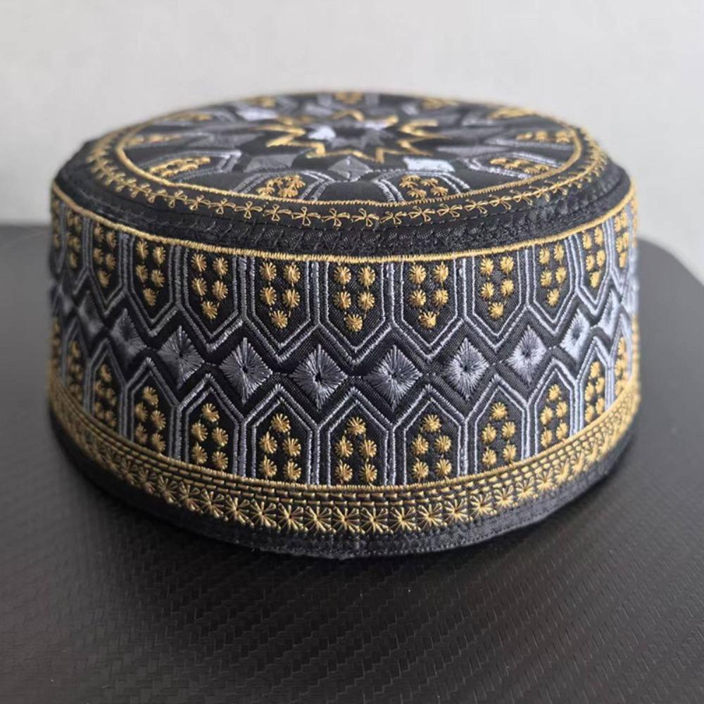 Дышащая шляпа для богослужений Круглая вышитая шапочка-бини тюрбан Церковная шляпа для улицы Style B