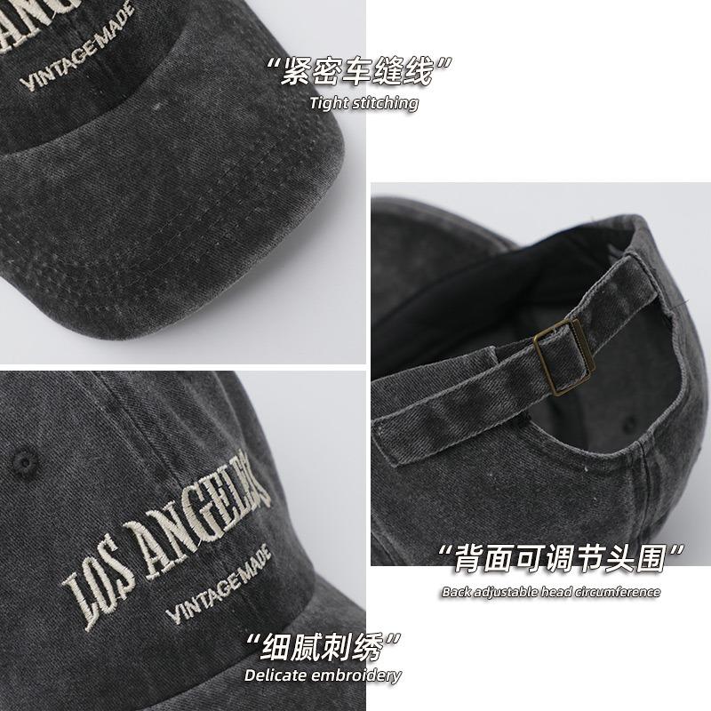 Old washed denim baseball cap deep top retro wide brim hat children spring and autumn season show face little peaked cap man