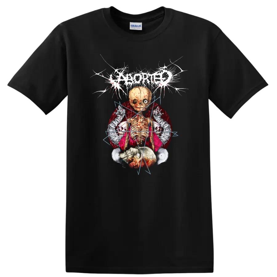ABORTED Rock Metal Skull Skeleton Horror T Shirt Graphic Tee