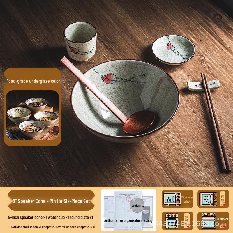 Japanese Ceramic Noodle Bowl - Large Conical Hat Design for Ramen and Soup (2025)