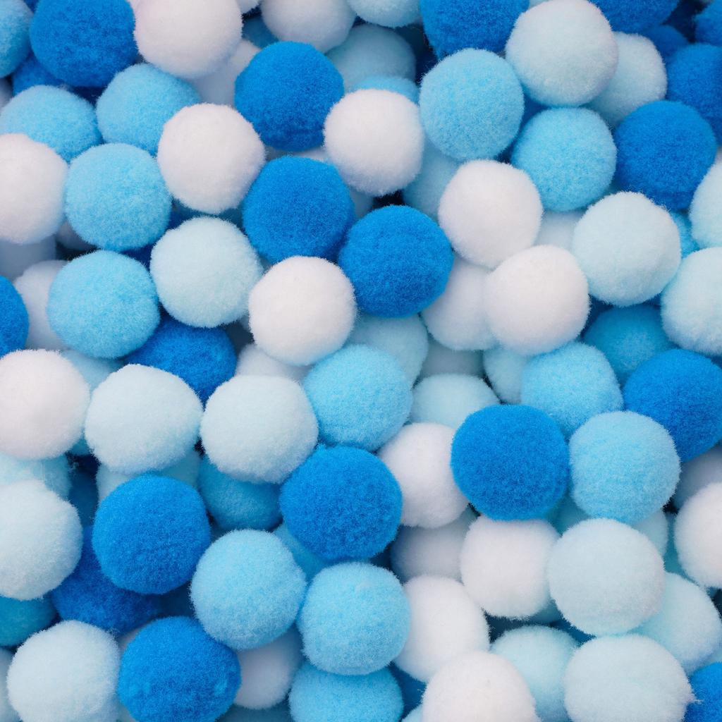20-200 Stück Bunte Pompon-Plüschbälle Gemischte Farbe Kreatives Kinder-Handarbeitsmaterial Glitzer-Schaumstoffball DIY Bastelbedarf