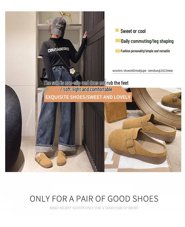 Dames 2025 Lente Retro Gesloten Teen Mule Pantoffels, Zacht & Antislip Dikke Zool Birkenstock-Stijl.