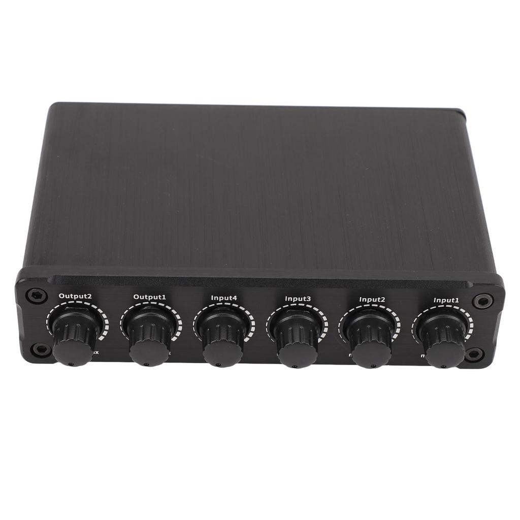 4 In 2 Out Sound Mixer 6.35mm Stereo Mono Channel Switching Independent Control Mixer for