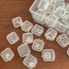 15Pcs Mini Transparent Square Storage Box 3.5x2cm Portable Clear Cube Container Small Plastic Case Multipurpose Organizer boxs