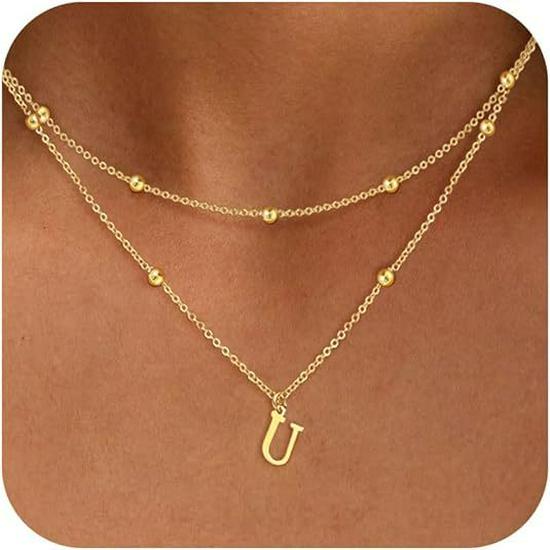 Exquisite 14K Gold Plated Copper Initial Pendant Necklace - Personalized and Fashionable Jewelry