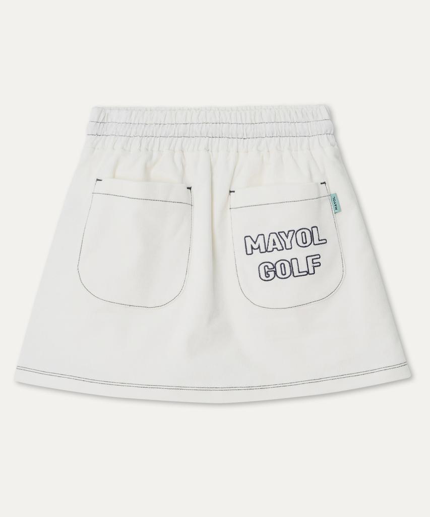 MAYOL Corduroy Cargo Skirt_Ivory
