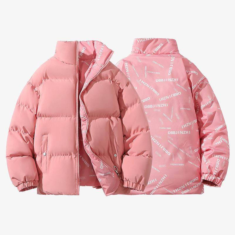 Winter stand-up collar bread clothes men wear loose cotton-padded clothes on both sides student couple clothes casual simple cotton-padded jacket