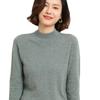 Autumn Winter Semi High Neck Sweater Women Loose Long Sleeve Base Layer Plus Size Knit Top