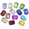 20Pcs Glass Square Shape With Claw Sew On Crystal Stone Strass Diamond Metal Base Buckle For Clothes Decorating