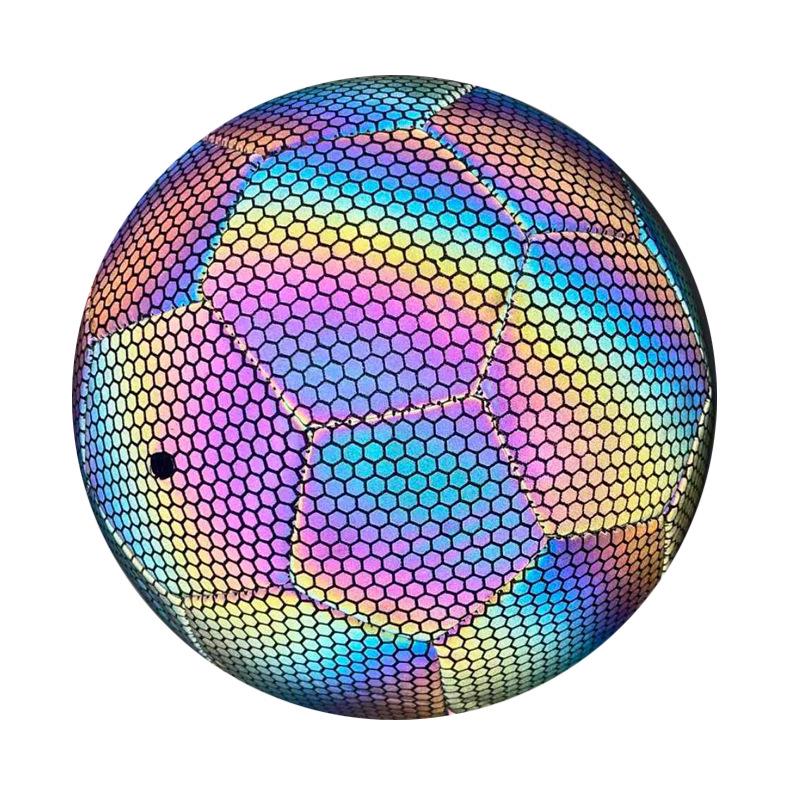 Size 5 Luminous Reflective Football: Machine-Stitched PU, Wear-Resistant, Ideal for Training and Matches