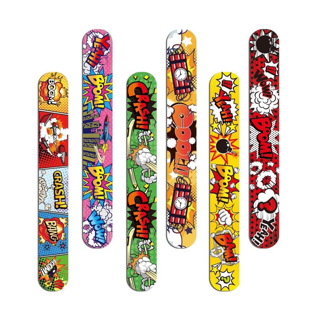 TNT Explosion Superhero Cartoon Slap Bracelets for Kids - PVC Party Gifts
