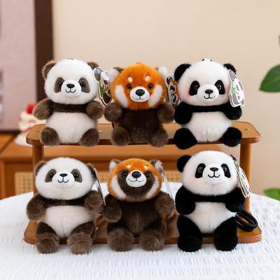 Panda Plüsch Schlüsselanhänger: Handtellergroßer Puppenanhänger Geschenk für Frauen
